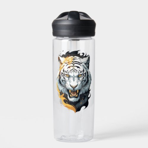 Fiery tiger design water bottle