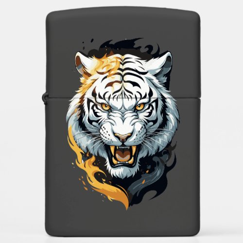 Fiery tiger design zippo lighter