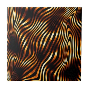 Fiery Tiger Stripes Tile by PrincessTrixiel at Zazzle