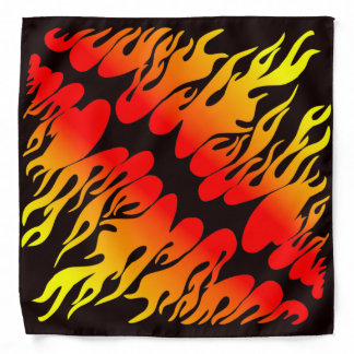 Fiery tongues flame campfire| Red yellow black Bandana