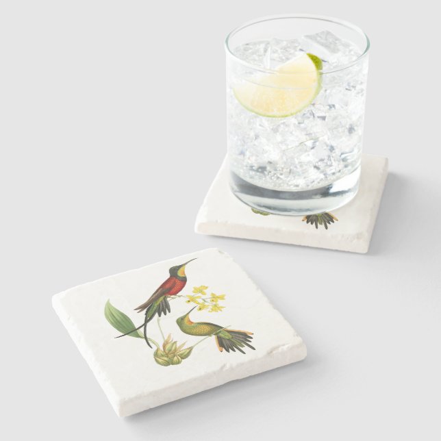 Fiery Topaz Hummingbird Stone Coaster (Side)