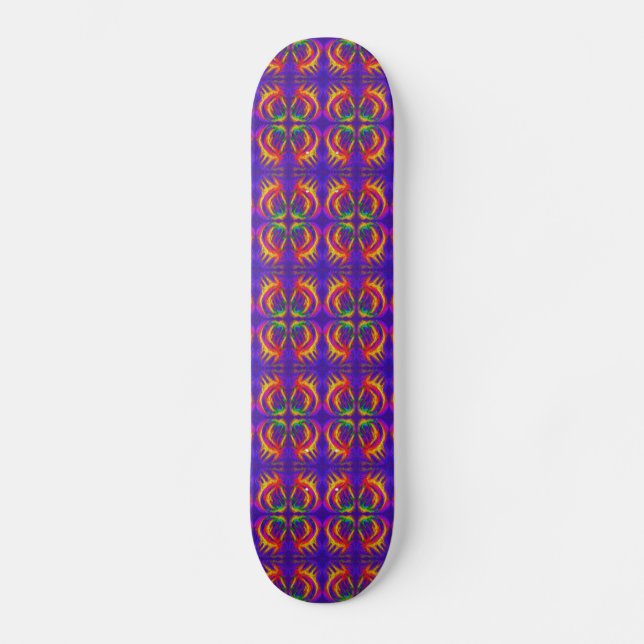 Fiery Tribal Pattern Skateboard Deck (Front)