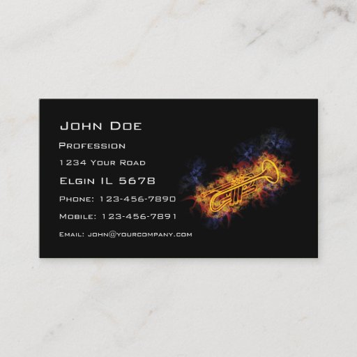 Customizable Fiery Trumpet Business Card Template