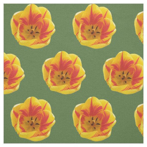 Fiery Tulip Floral Patterned Fabric