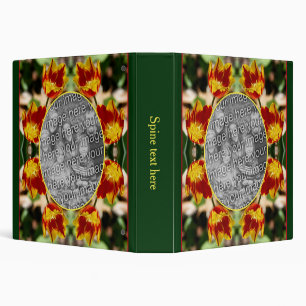 Fiery Tulip Flowers Frame Create Your Own Photo 3 Ring Binder