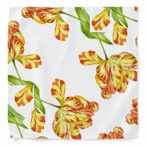 Fiery Tulips on a Bandana