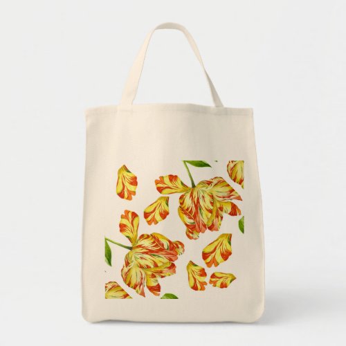 Fiery Tulips on a Grocery Tote