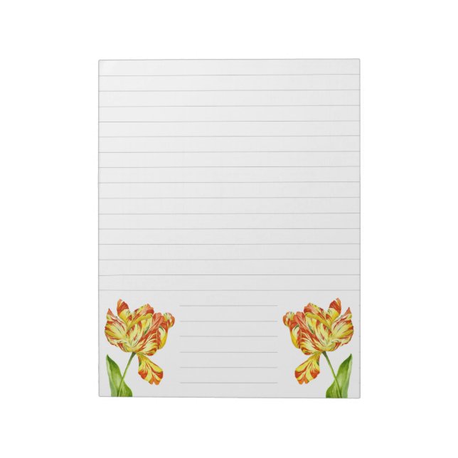 Fiery Tulips on a Large Notepad (Rotated)