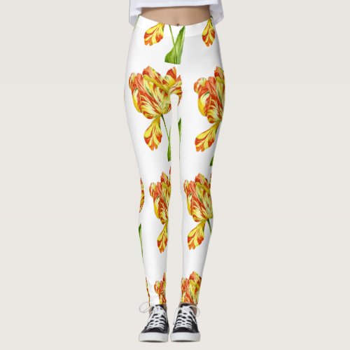 Fiery Tulips on Leggings