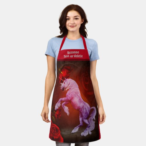 Fiery Unicorn Horse Personalized Apron