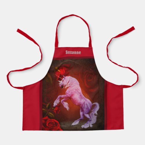 Fiery Unicorn Horse Personalized Apron