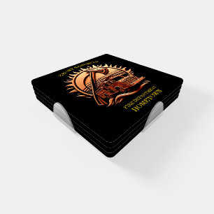 Fiery Valor Intricate Heroic Design Of Fire Truck  Coaster Set