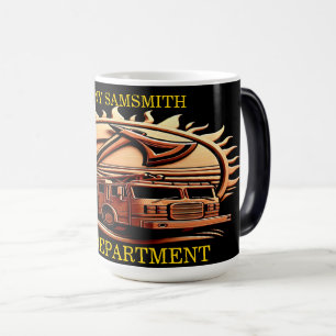 Fiery Valor Intricate Heroic Design Of Fire Truck Color Morph Mug