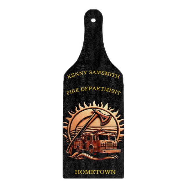 Fiery Valor Intricate Heroic Design Of Fire Truck  Cutting Board (Front)