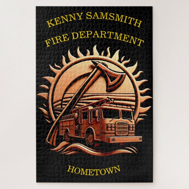 Fiery Valor Intricate Heroic Design Of Fire Truck  Jigsaw Puzzle (Vertical)