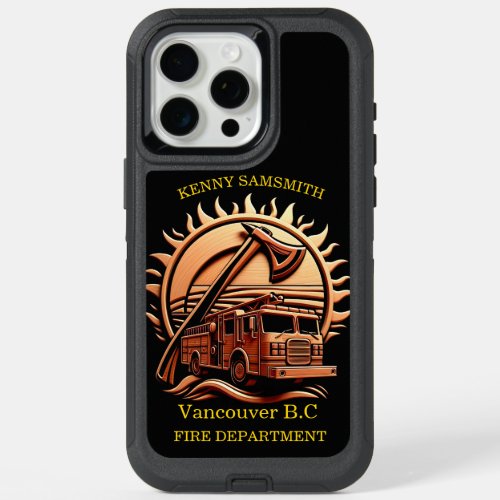 Fiery Valor Intricate Heroic Design Of Fire Truck  iPhone 15 Pro Max Case