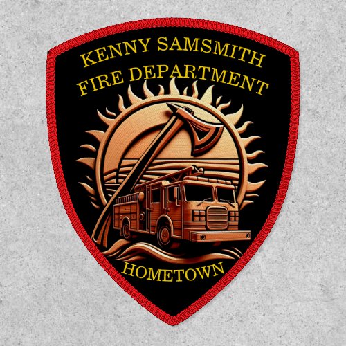 Fiery Valor Intricate Heroic Design Of Fire Truck  Patch
