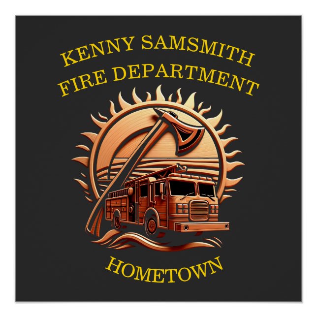 Fiery Valor Intricate Heroic Design Of Fire Truck  Poster (Front)