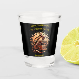 Fiery Valor Intricate Heroic Design Of Fire Truck Shot Glass