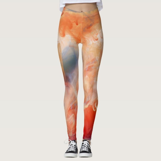 Fiery Veins of Liquid Marble Leggings (Front)