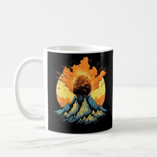 Fiery Volcano Eruption Artwork Geology  Coffee Mug