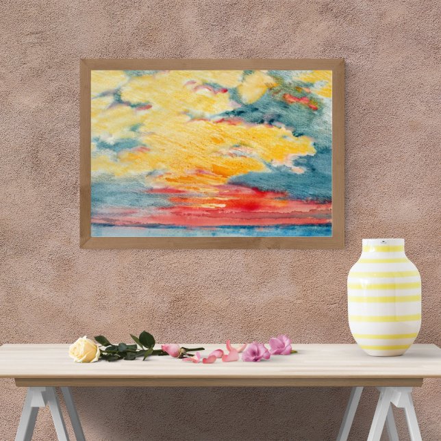 Fiery Watercolor Sunset Photo Print (Creator Uploaded)