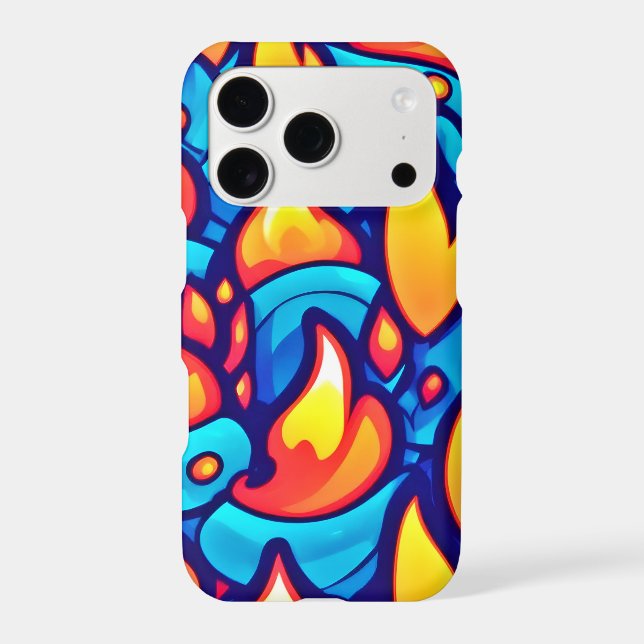 Fiery Waves Abstract Art Iphone Case (Back)