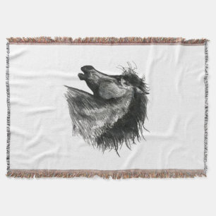 Fiery Wild Horse Throw Blanket