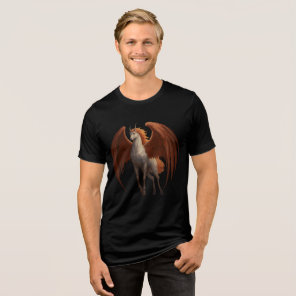 Fiery-Winged Unicorn Pegasus Hybrid Tri-Blend Shirt