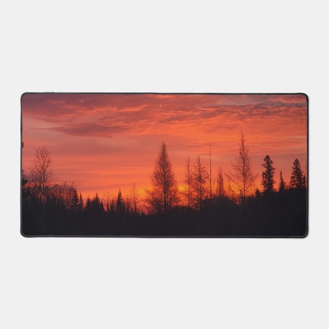 Fiery winter sunset desk mat (Front)