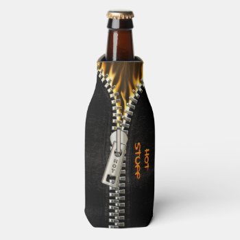 Fiery Zipper Bottle Cooler by Sharandra at Zazzle