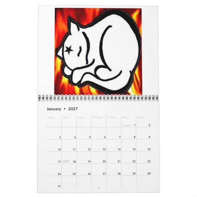 FieryStarCat Calendar (Jan 2027)