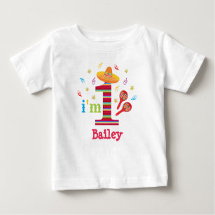 Fiesta 1st Birthday Cute Colorful Mexican Baby T-Shirt