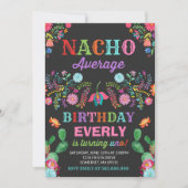 Fiesta 1st Birthday Invitation Nacho Average Party (Front)