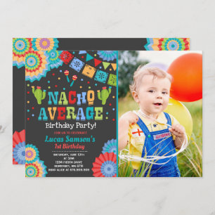 Fiesta 1st Birthday Invitation Nacho Average Party