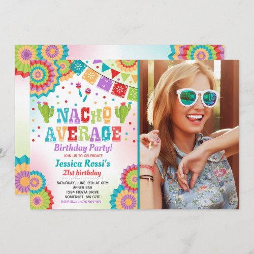 Fiesta 21st Birthday Invitation Nacho Average 21st