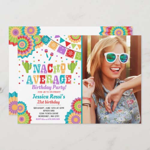 Fiesta 21st Birthday Invitation Nacho Average 21st