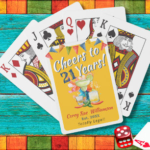 Fiesta 21st Birthday Personalized Party Favor Poker Cards