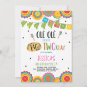 Fiesta 2nd Birthday Invitation Taco Twosday Party (Front)