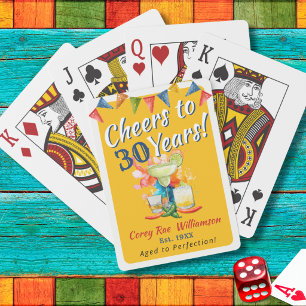 Fiesta 30th Birthday Custom Party Favor Poker Cards