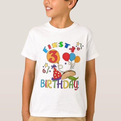 Fiesta 3rd Birthday T_shirts and Gifts