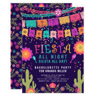 Fiesta All Night Bachelorette Party Invitation