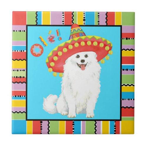 Fiesta American Eskimo Dog Ceramic Tile