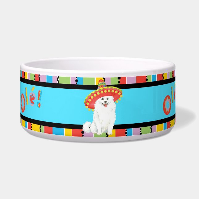 Fiesta American Eskimo Dog Pet Bowl (Left)