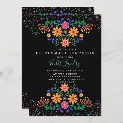Fiesta and Cactus Colorful Bridesmaids Luncheon Invitation
