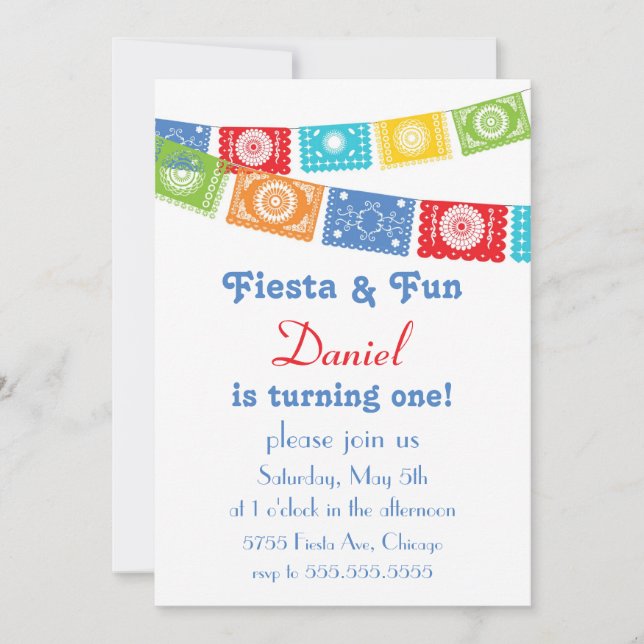 Fiesta and Fun Birthday Invitation (Front)
