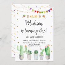 Fiesta and Fun Gold Fiesta First Birthday Invitation