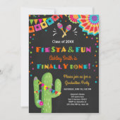 Fiesta and Fun Graduation Invitation party Mexican (Front)