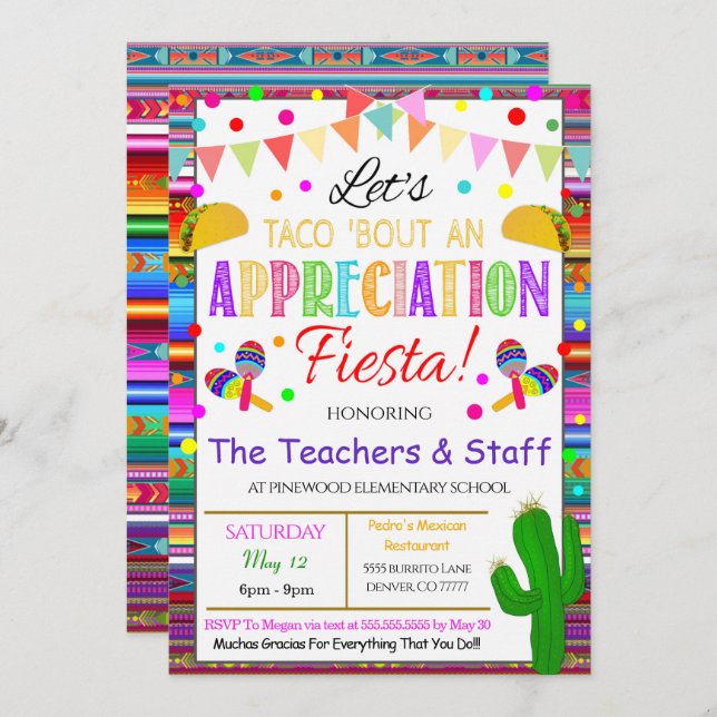 Fiesta Appreciation Invitation (Front/Back)