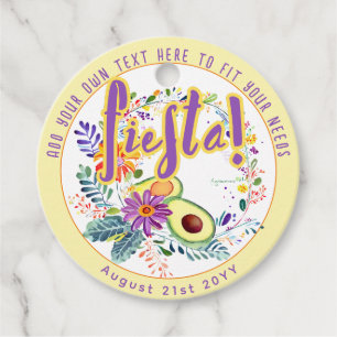 FIESTA Avocado Folkart Flowers Custom Favor Tags